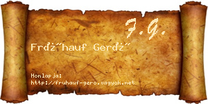 Frühauf Gerő névjegykártya